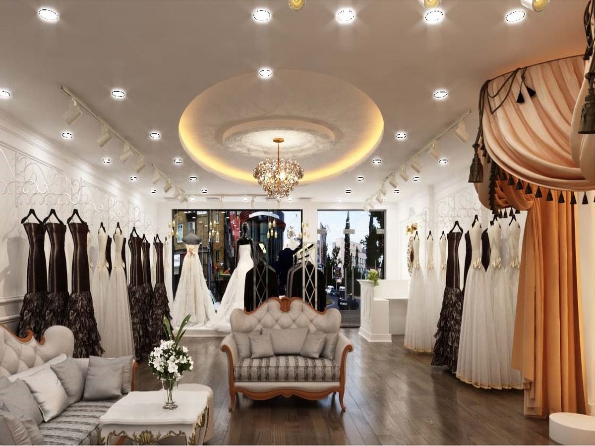 Không gian tinh tế với cách lựa chọn nội thất và màu sắc cho cửa hàng váy cưới