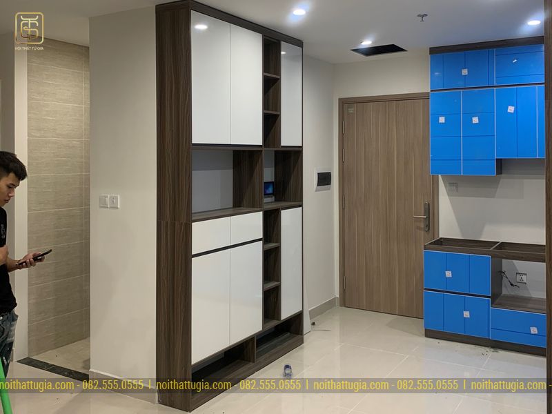 Lắp đặt hoàn thiện hệ thống tủ bếp căn hộ 
