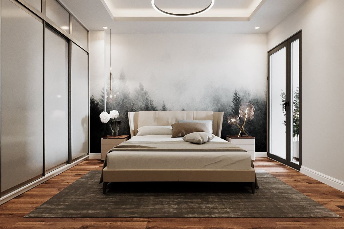 Mẫu thiết kế phòng ngủ với không gian mở kết hợp với nội thất hiện đại tiện nghi mang lại không gian ấn tượng tinh tế nhất