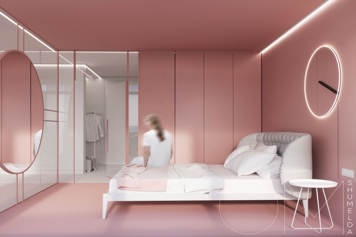 Nếu bạn là một người thích sự đơn giản tinh tế thì đâ sẽ là mẫu phòng ngủ màu hồng giành riêng cho bạn