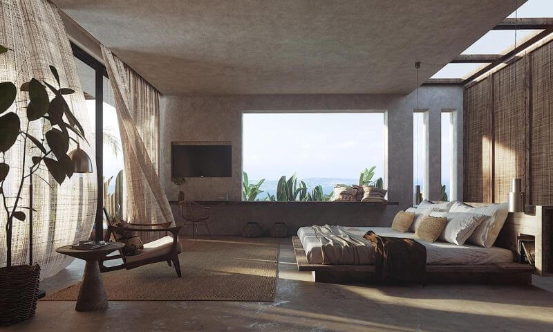 Phòng ngủ biệt thự phong cách Địa Trung Hải