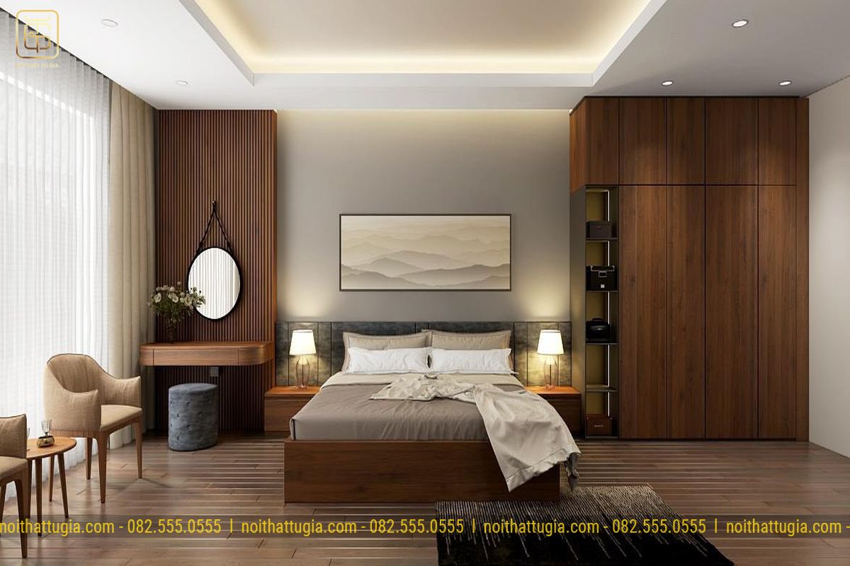 Nội thất phòng ngủ master hiện đại, sang trọng và đầy sự tinh tế, ấm cúng