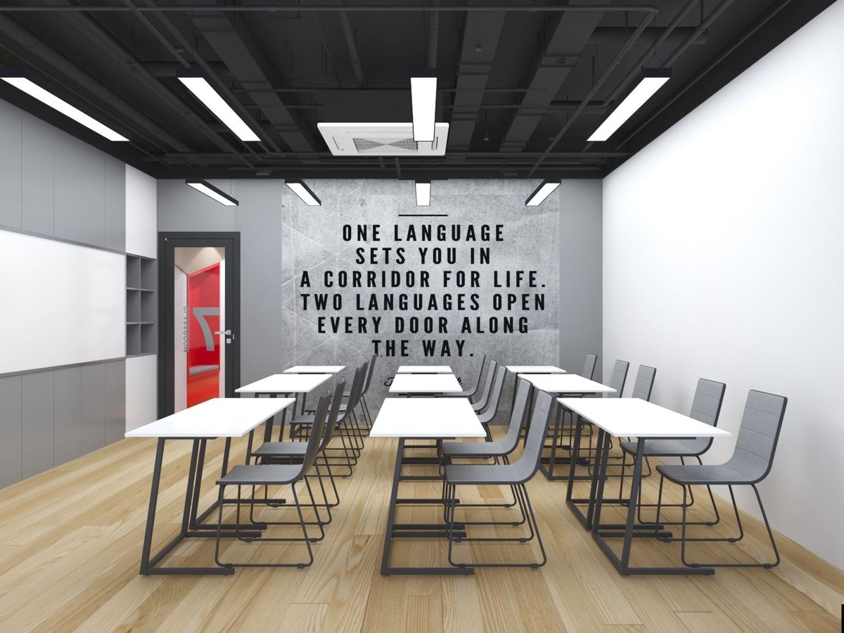 Khi thiết kế nội thất trung tâm ngoại ngữ cần phân bố ánh sáng một cách hợp lý