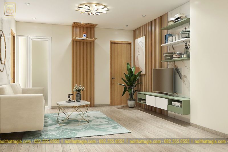 Phòng khách căn hộ hiện đại và sang trọng với thiết kế gần gũi 