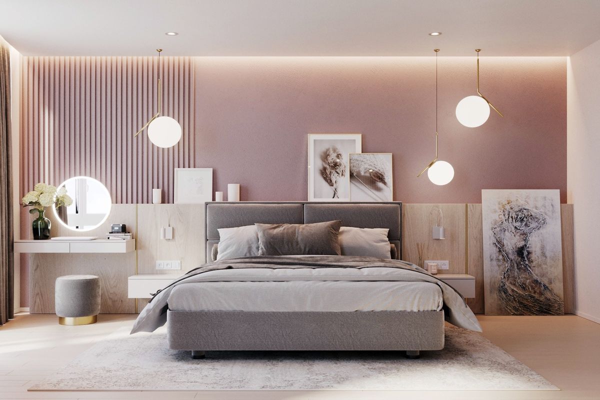 Phòng ngủ 20m2 với thiết kế đơn giản tiện nghi nội thất nhỏ gọn với các bố trí đẹp tinh tế