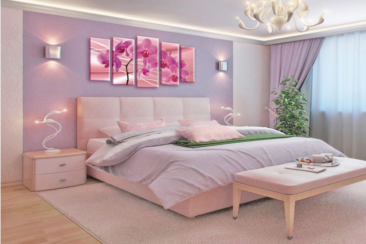 Phòng ngủ bé gái tân cổ điển với gam màu hồng lãng mạn, bay bổng