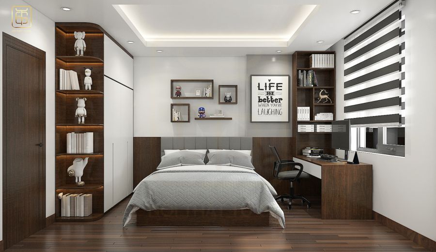 Thiết kế chung cư 3 phòng ngủ với phòng ngủ master thoải mái, sang trọng 