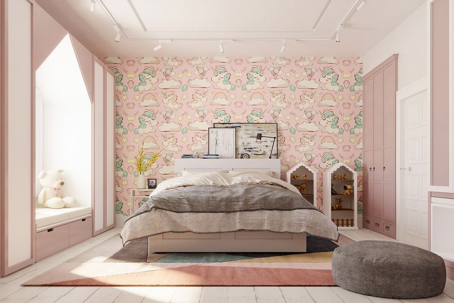 Phòng ngủ dành cho con gái 12 tuổi với tông màu nhẹ nhàng mà bé yêu thích
