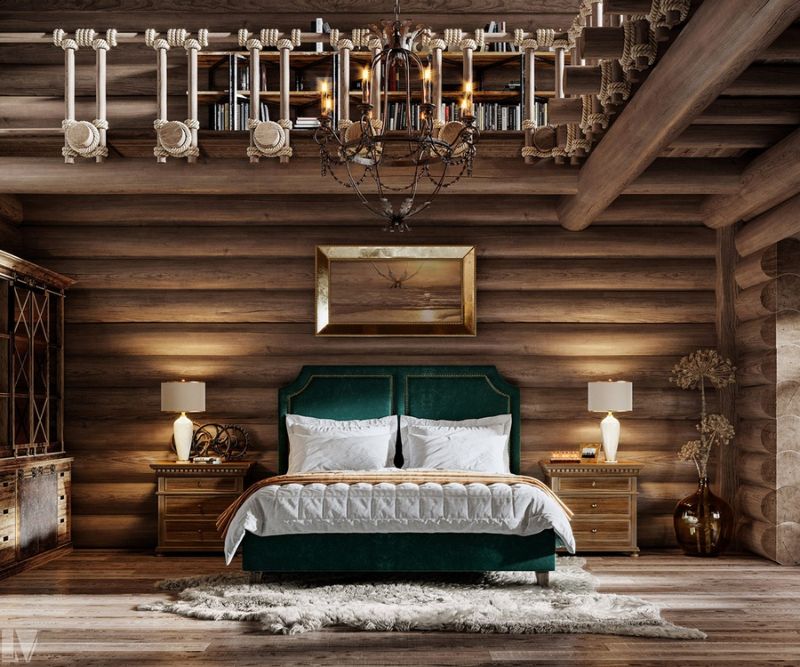 Phòng ngủ rustic style cổ điển