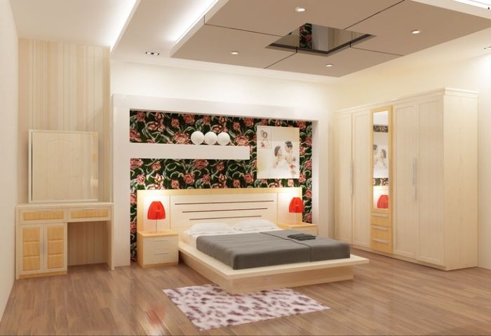 Phòng ngủ sang trọng với gam màu gỗ nhẹ của Tần Bì