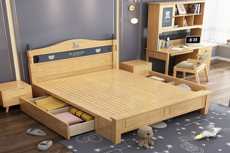 Phòng ngủ sử dụng gỗ thân thiện và an toàn cho bé