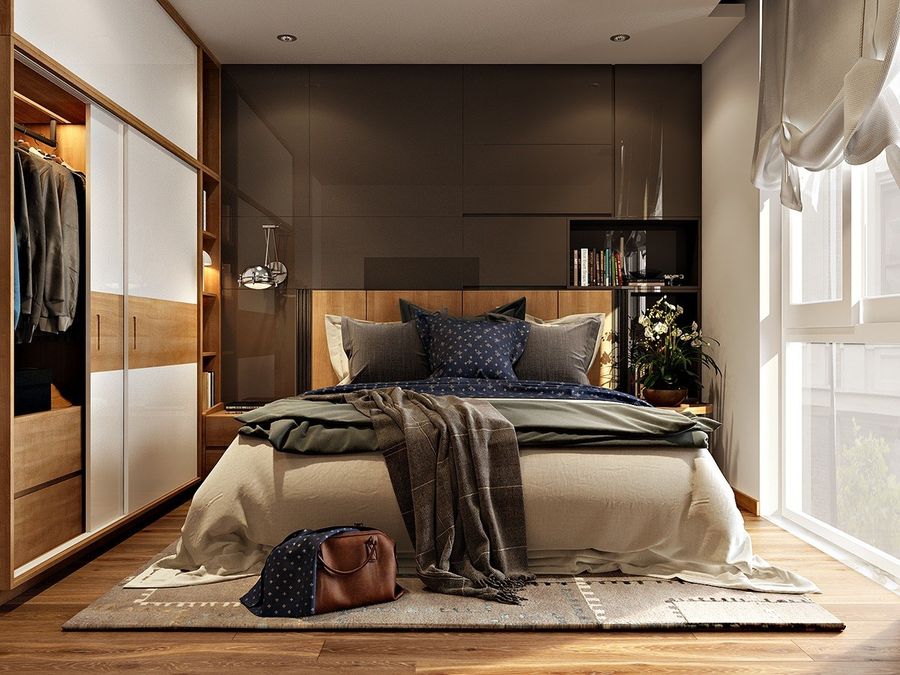 Phòng ngủ thiết kế đơn giản với màu sắc nhẹ nhàng tinh tế