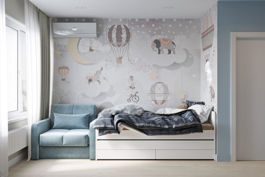 Phòng ngủ trẻ em với thiết kế giường đa năng, thông minh tiện lợi và gọn gàng cho bé
