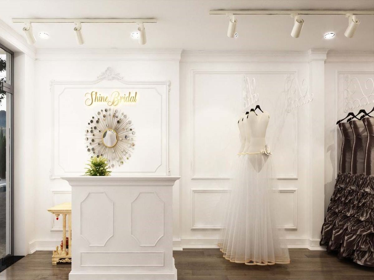 Thiết kế showroom áo cưới đẹp, trang trọng và lộng lẫy