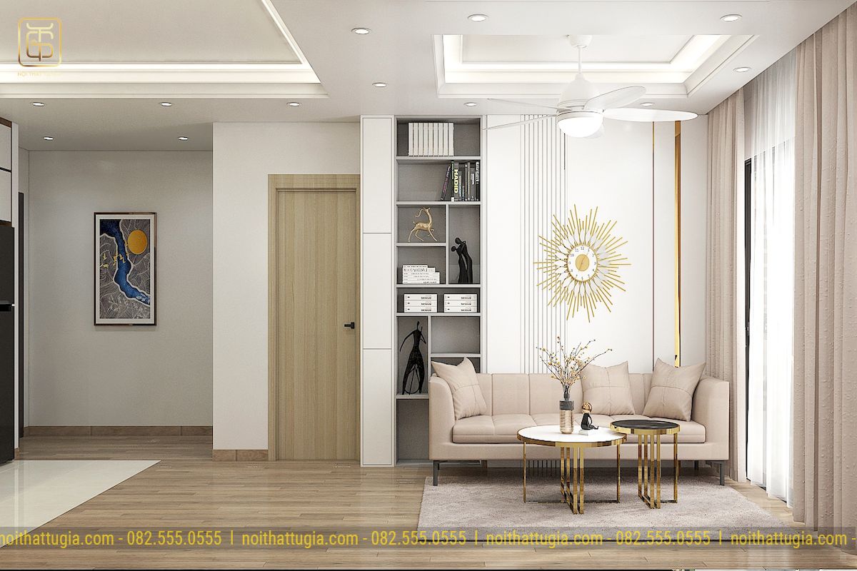 Thiết kế nội thất căn hộ 80m2 sử dụng tone màu nội thất phù hợp và kết hợp hài hòa với ánh sáng tự nhiên