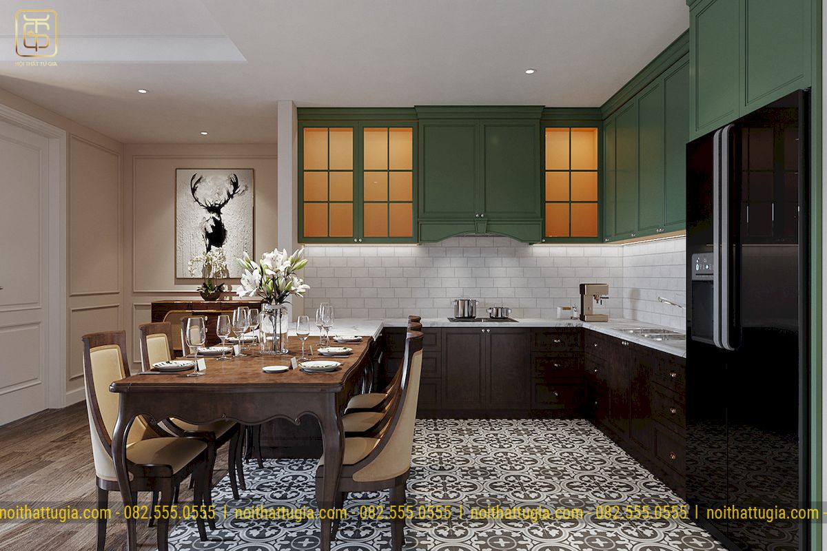 Thiết kế bếp chung cư phù hợp với phong cách Châu Âu