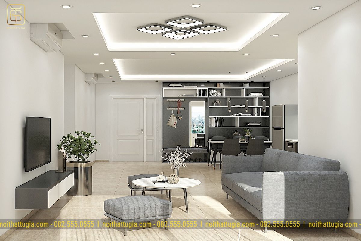 Thiết kế nội thất chung cư 60m2 phong cách tối giản