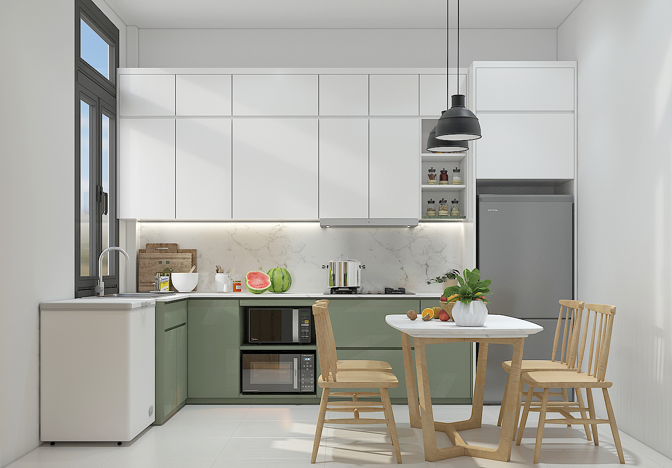 Thiết kế nội thất chung cư mini với gam màu sáng tạo không gian thoáng hơn