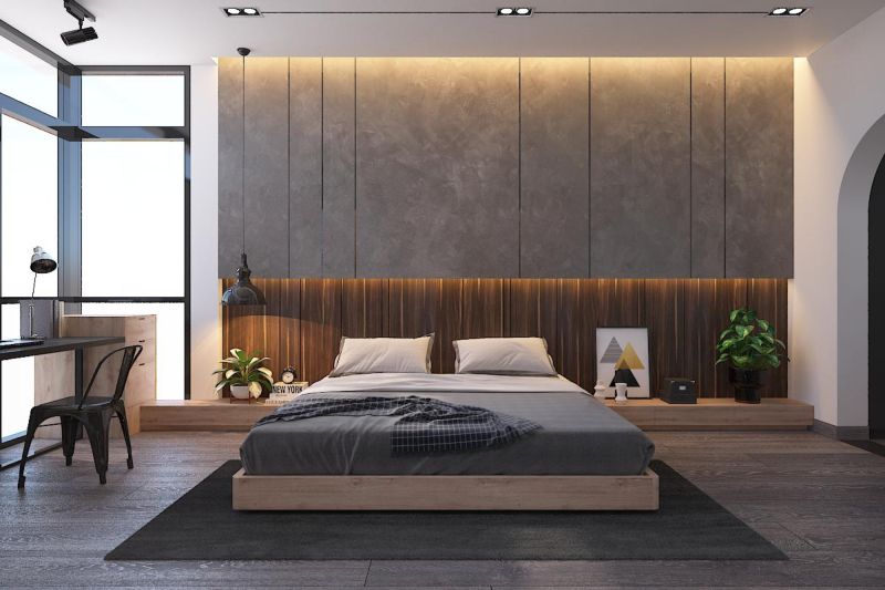 Thiết kế nội thất phòng ngủ rộng rãi, gần gũi và tràn ngập ánh sáng tự nhiên