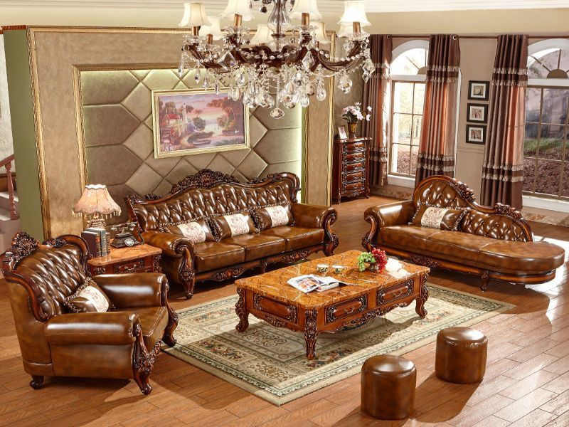 Thiết kế phòng khách cổ điển bằng gỗ lim tự nhiên sang trọng, bền đẹp