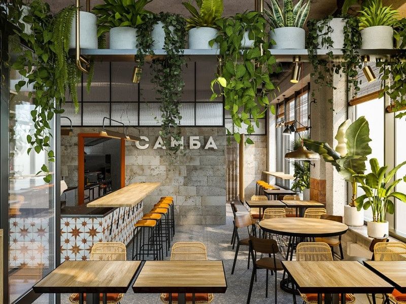 Thiết kế quán cafe nhẹ nhàng, tinh tế và tràn ngập cây xanh