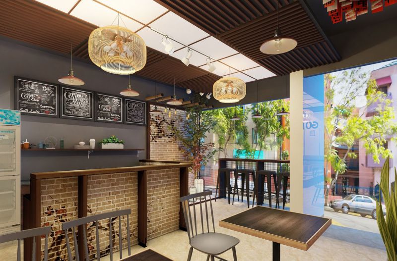 Thiết kế quán cafe tinh tế, nhẹ nhàng theo phong cách hiện đại
