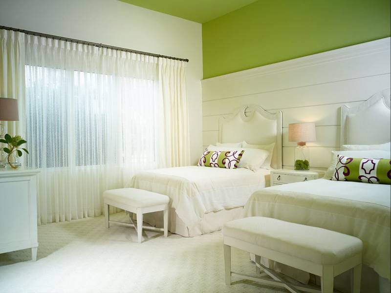 Trang trí phòng ngủ màu xanh lá cây