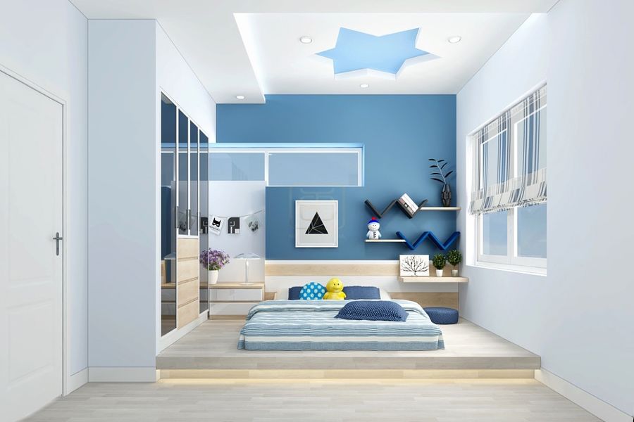 Thiết kế trang trí phòng ngủ nhỏ không có giường lựa chọn hoàn hảo để lên ý tưởng thiết kế phòng ngủ cho các bé