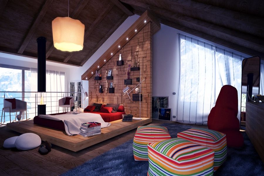 Phòng ngủ với nội thất và màu sắc cực kỳ ấn tượng