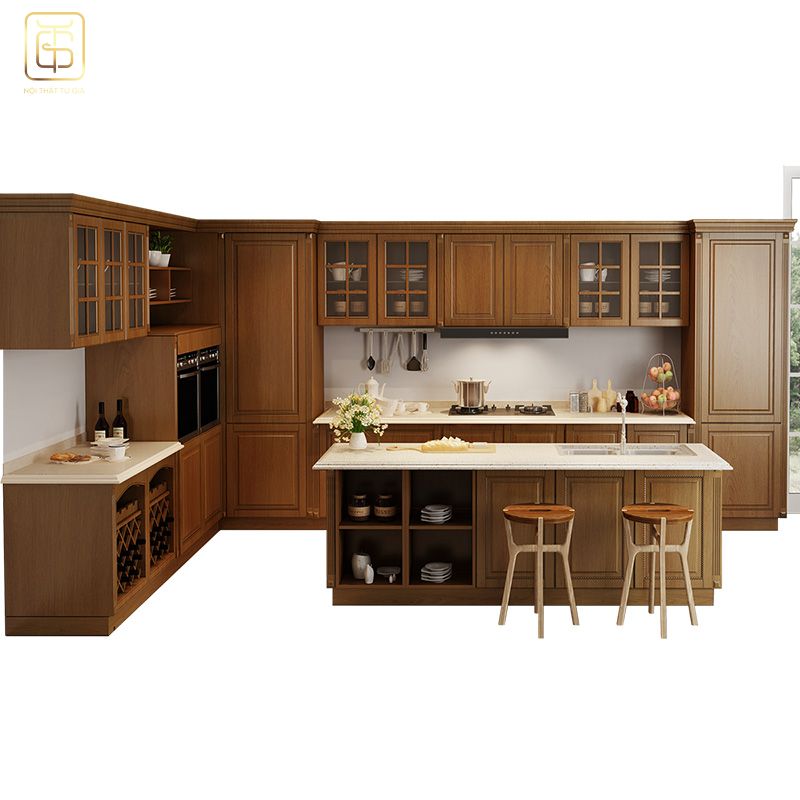 Tủ bếp gỗ tự nhiên TB53