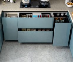 Tủ bếp màu xanh hiện đại TB58