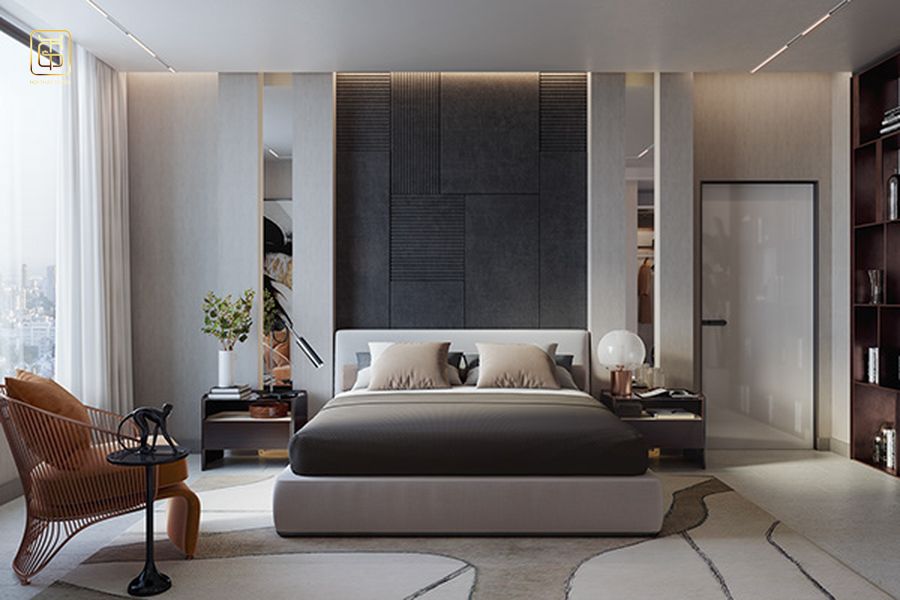 Với phòng ngủ diện tích 20m2 bạn có thể thoải mái lựa chọn và bố trí nội thất theo mong muốn