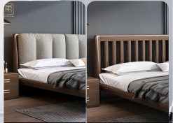 Giường được thiết kế 2 loại có ốp đầu giường và loại không ốp