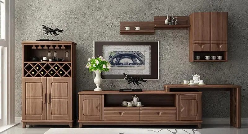 kệ tivi kết hợp tủ trang trí gỗ tự nhiên sang trọng và ấm cúng