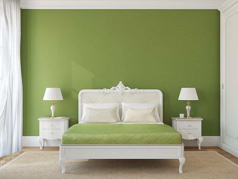 Màu xanh lá mạ - Màu sơn phòng ngủ tươi mới