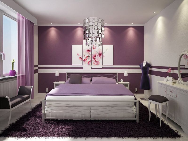 Màu tím - Màu sơn lãng mạn cho phòng ngủ vợ chồng