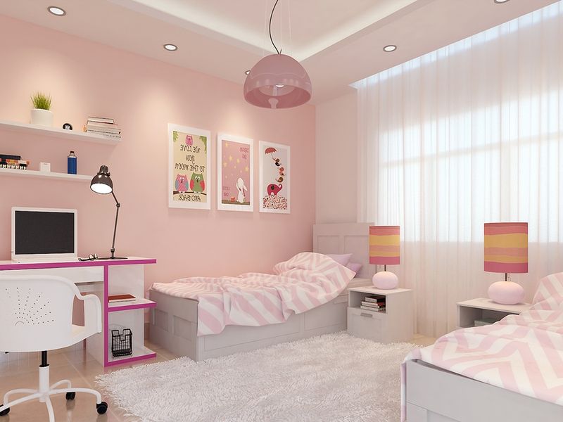 Tông màu sơn được sử dụng rất nhiều trong trang trí phòng ngủ cho bé