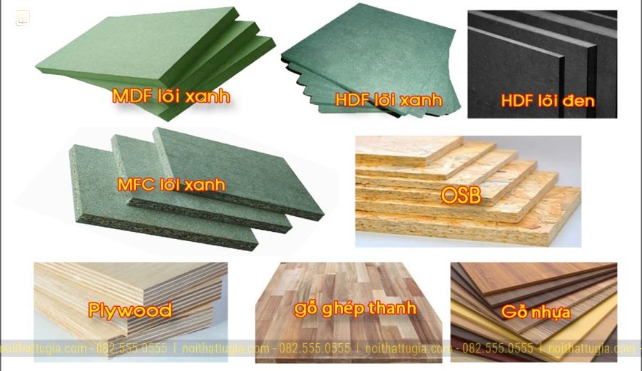 Các loại gỗ công nghiệp thường dùng trong nội thất