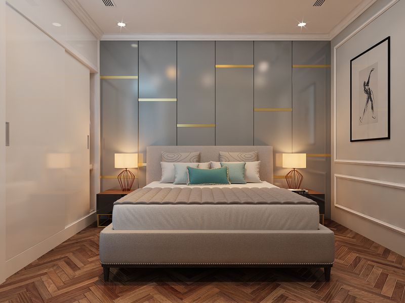 Không gian phòng ngủ nam với màu sắc tinh tế tối giản