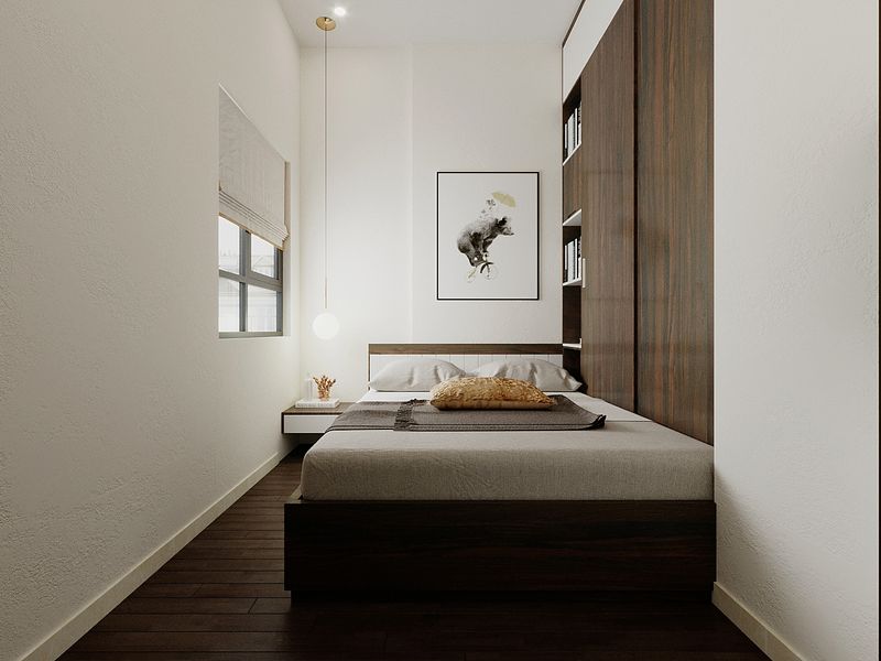 Không gian phòng ngủ đẹp cho nam với diện tích 10m2 thiết kế đơn giản ấn tượng