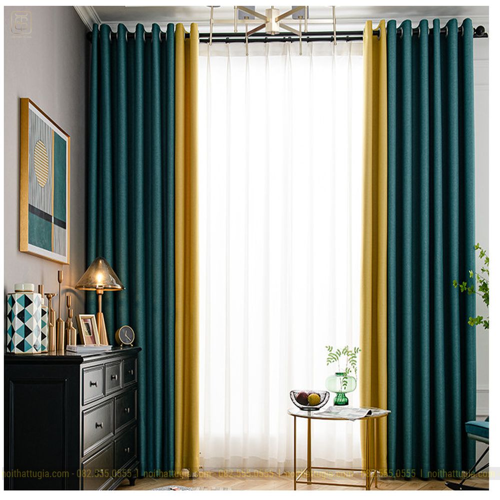 Cách sử dụng lựa chọn màu sắc cho rèm cửa phòng khách đẹp