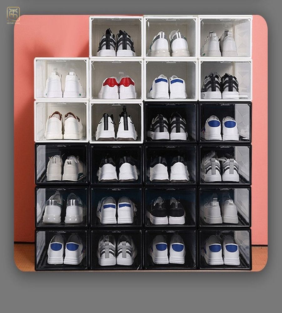 Tủ đựng giày bằng nhựa lắp ghép chia thành nhiều ngăn